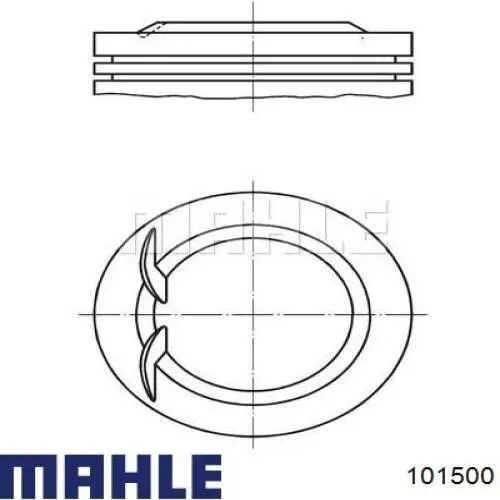 Поршень в комплекті на 1 циліндр, STD 101500 Mahle Original