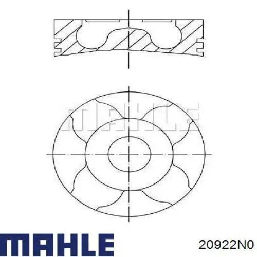20922N0 Knecht-Mahle кільця поршневі на 1 циліндр, std.