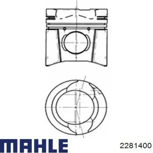 2281400 Mahle Original поршень в комплекті на 1 циліндр, std