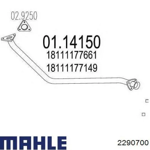 2290700 Mahle Original Поршня на 1 циліндр, STD
