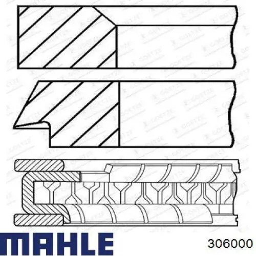 Купити 306000 Mahle Original Поршень в комплекті на 1 циліндр, STD