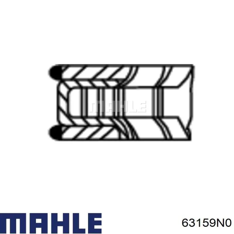 Кільця поршневі комплект на мотор, STD. 63159N0 Mahle Original