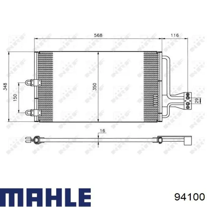 Поршень в комплекті на 1 циліндр, STD 94100 Mahle Original