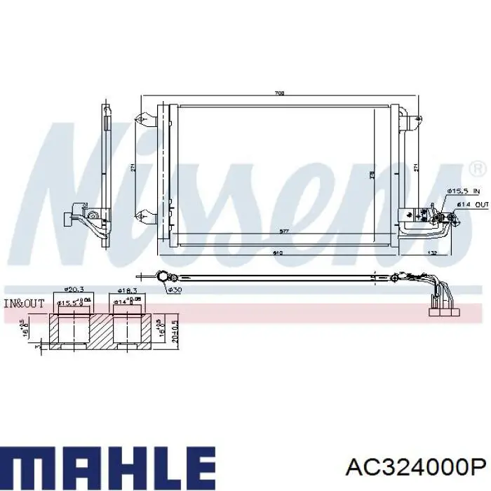 Конденсатор кондиціонера Mahle Original AC324000P ціна, від 79.97 USD