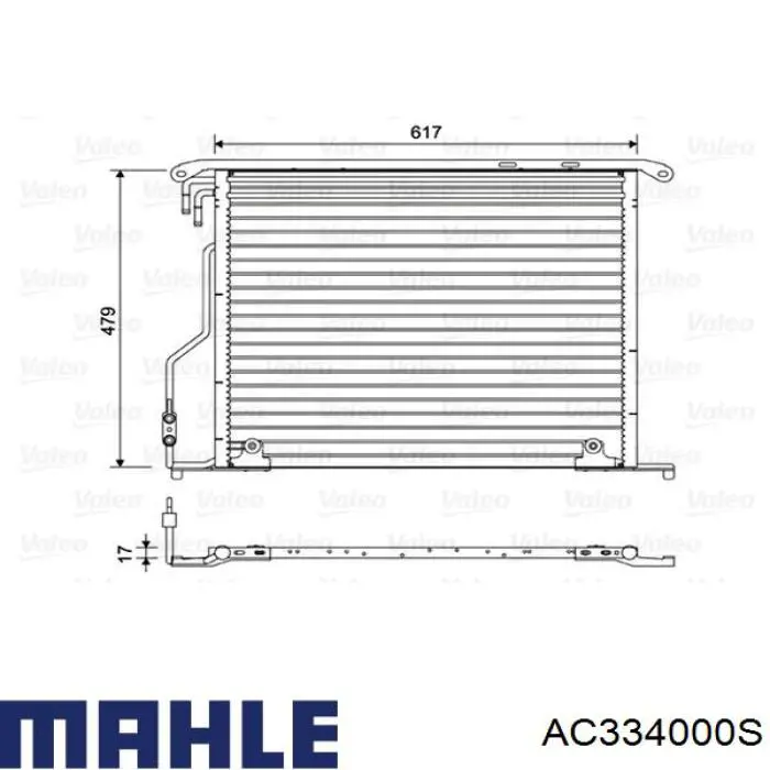 Радіатор кондиціонера AC334000S Mahle Original