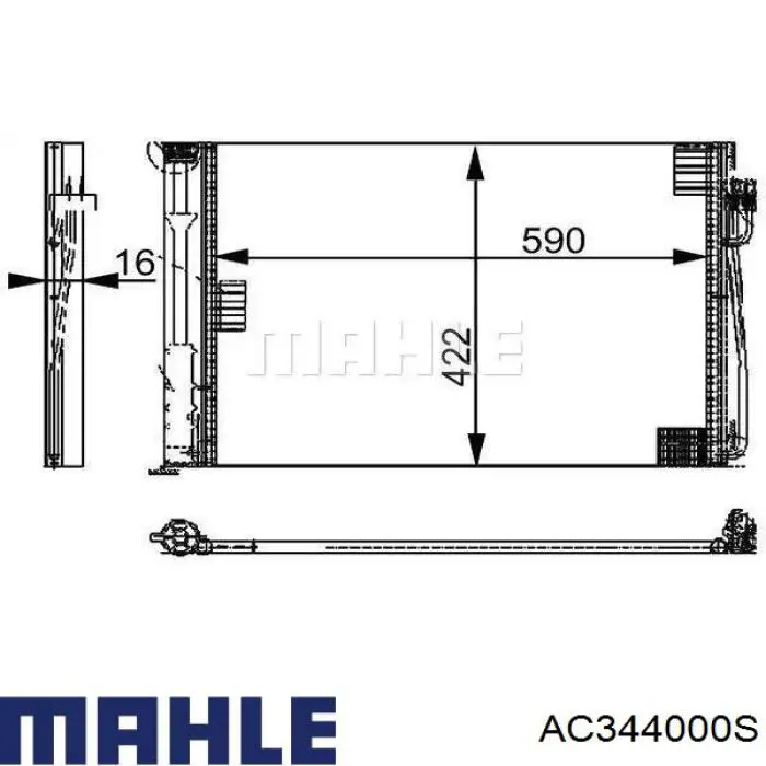 Конденсатор кондиціонера Mahle Original AC344000S ціна, від 94.22 USD