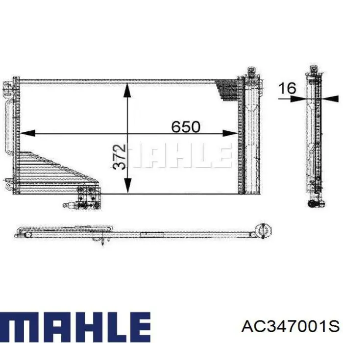 Купити AC347001S Mahle Original Радіатор системи охолодження кондиціонера