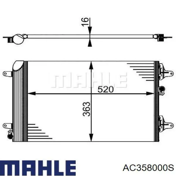Купити AC358000S Mahle Original Радіатор системи охолодження кондиціонера