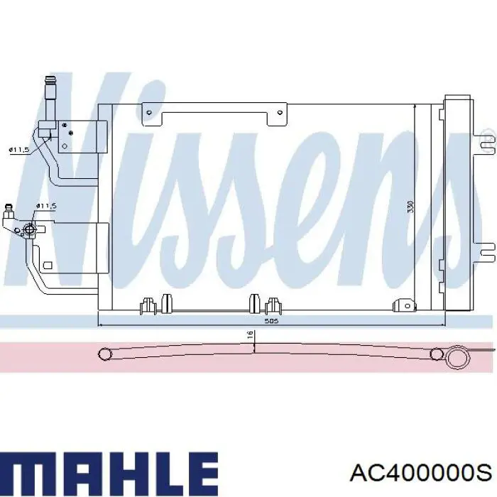 Радіатор охолодження кондиціонера Mahle Original AC400000S