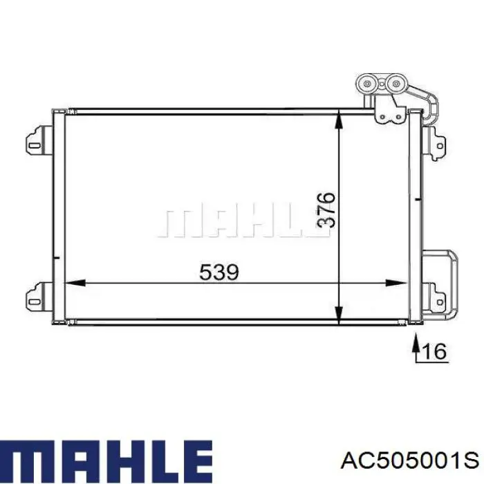 Радіатор кондиціонера AC505001S Mahle Original