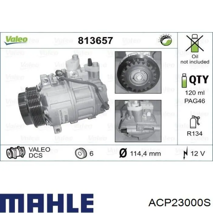 Компресор кондиціонера ACP23000S Mahle Original