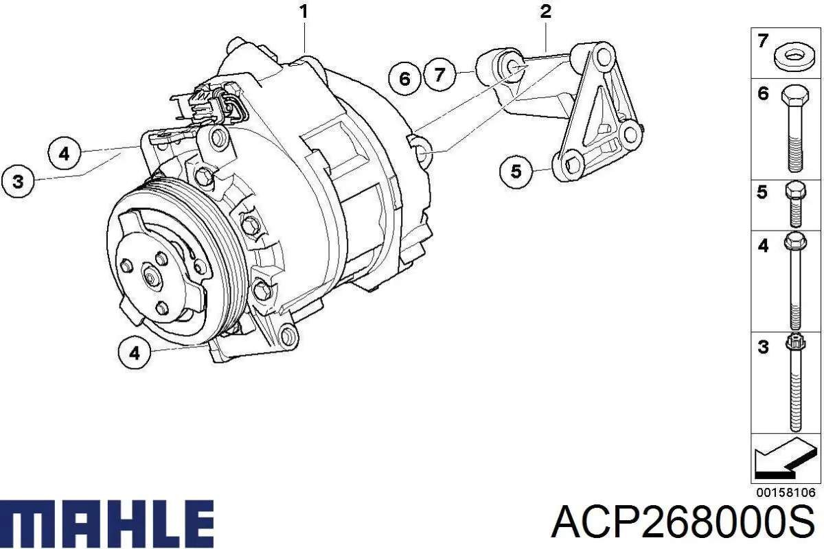 Компресор кондиціонера ACP268000S Mahle Original