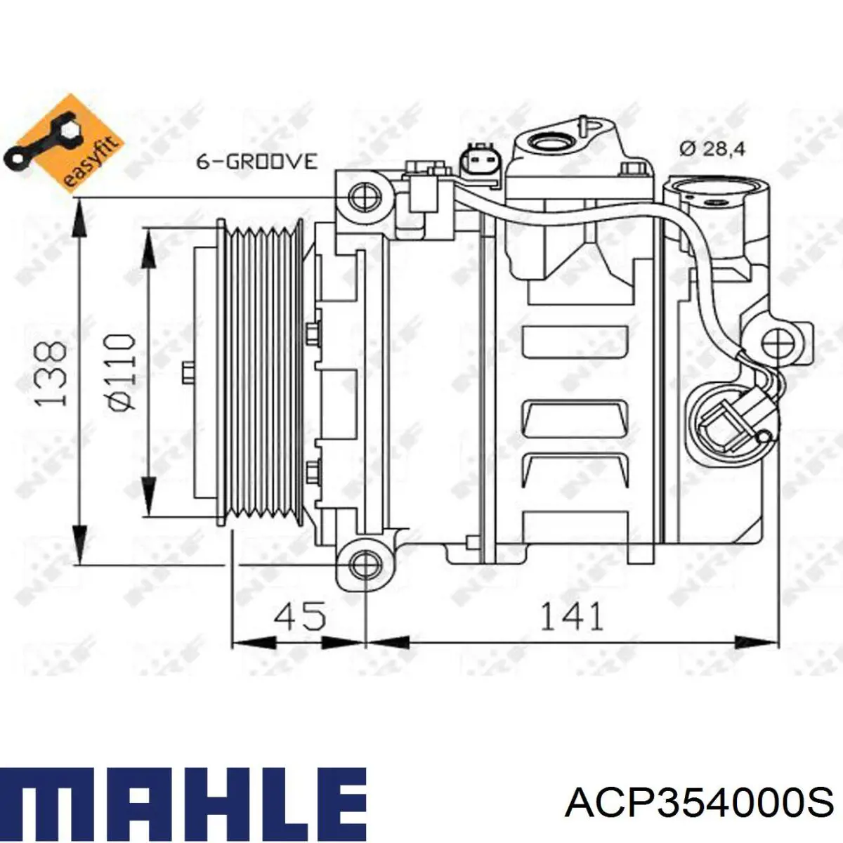 ACP354000S Mahle Original Компресор холодоагенту
