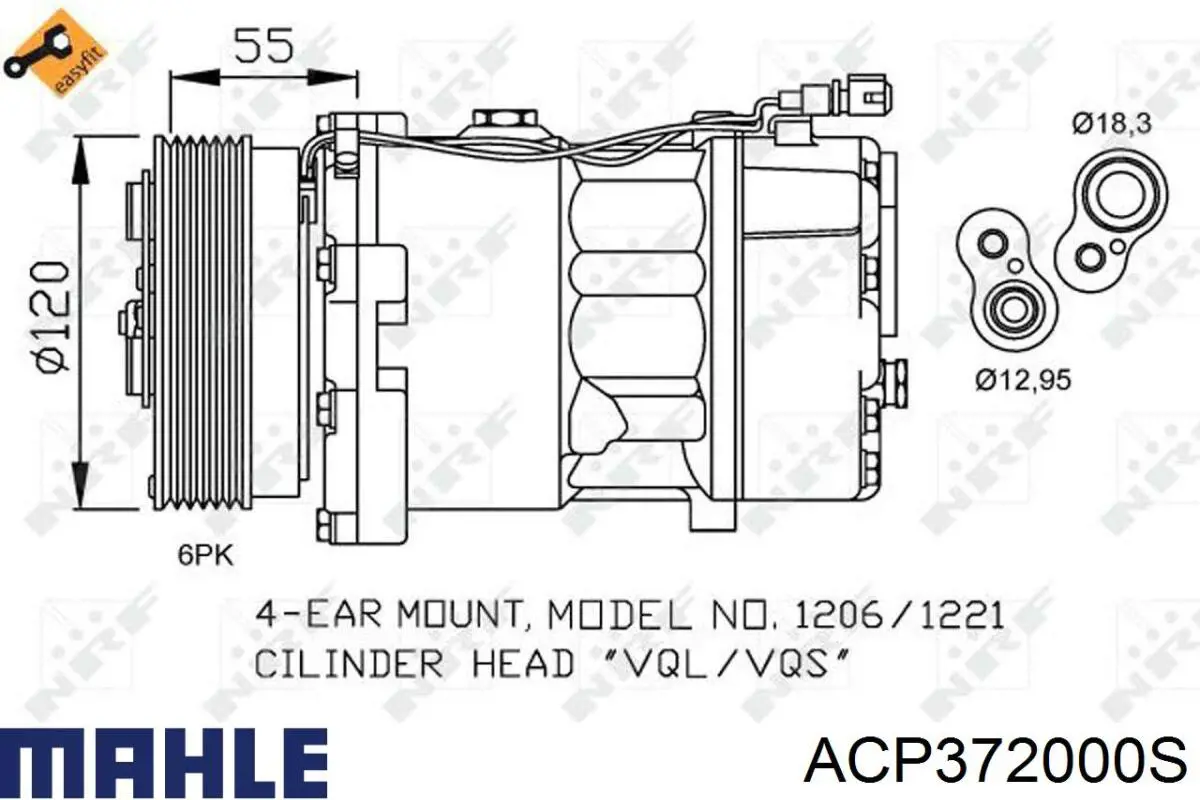 Компресор кондиціонера ACP372000S Mahle Original