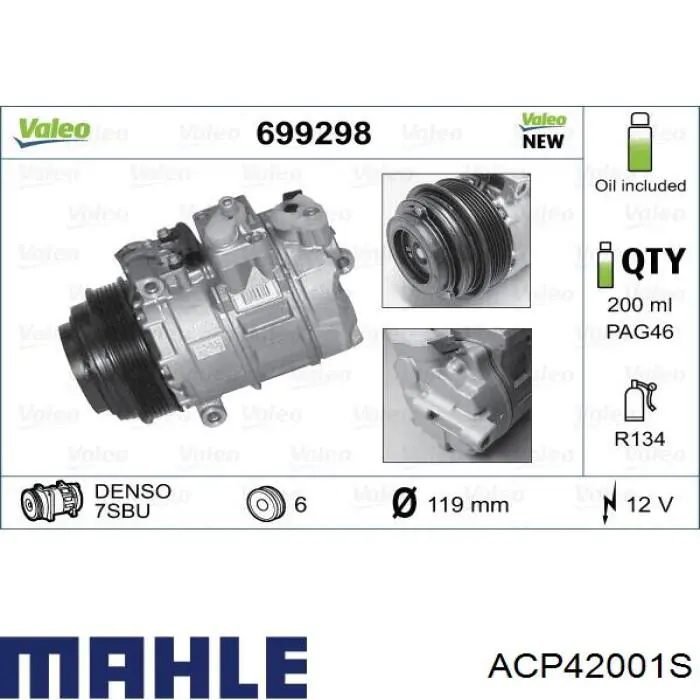 Купити ACP42001S Mahle Original Компресор кліматичної установки