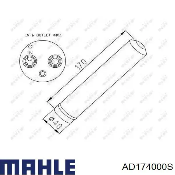 Купити AD174000S Mahle Original Ресивер-осушувач кондиціонера