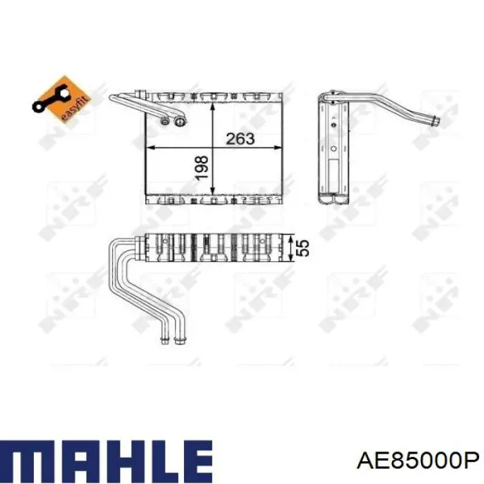 Радіатор кондиціонера салонний, випарник AE85000P Mahle Original