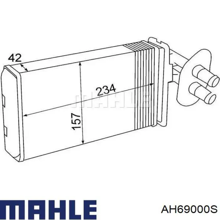 AH69000S Mahle Original Радіатор опалювача салону