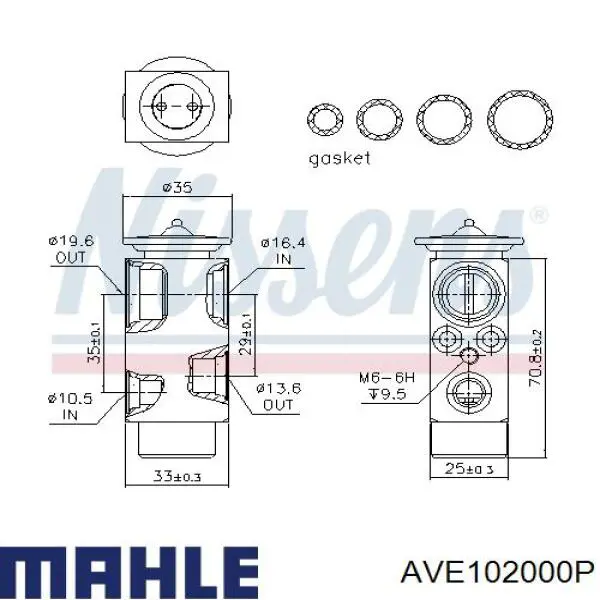 AVE102000P Mahle Original клапан trv, кондиціонера