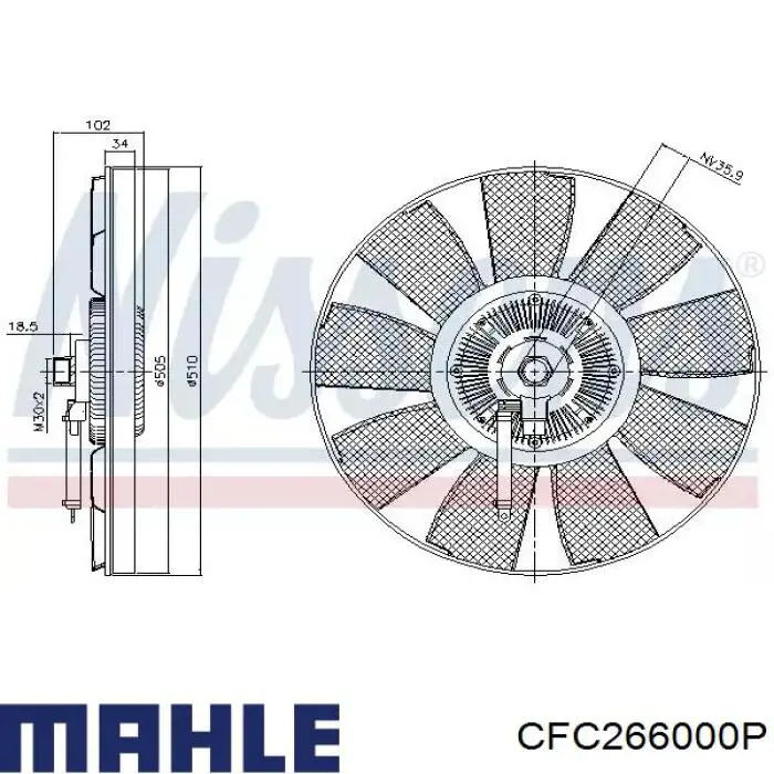 В'язкова муфта вентилятора Mahle Original CFC266000P ціна, від 50.68 USD