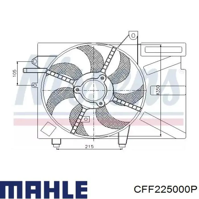 CFF225000P Mahle Original Дифузор радіатора охолодження, в зборі з мотором і крильчаткою