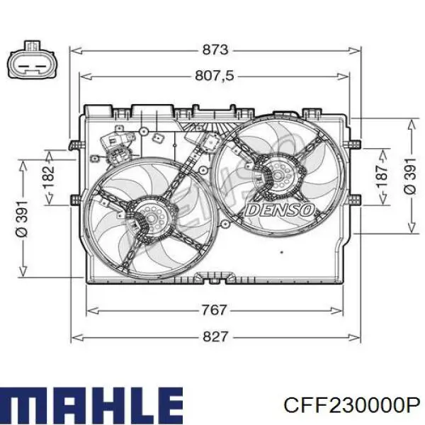 Дифузор радіатора охолодження, в зборі з двигуном і крильчаткою Mahle Original CFF230000P ціна, від 141.46 USD