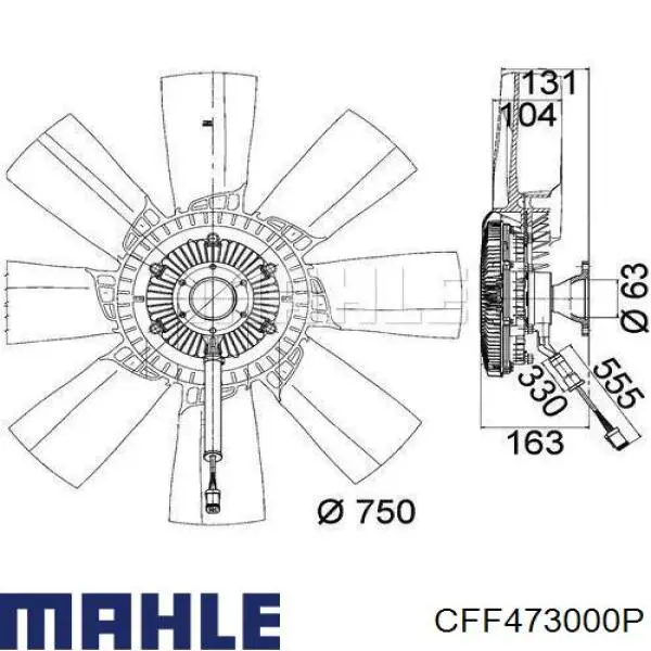 Вискомуфта, вязкостная муфта вентилятора охолодження CFF473000P Mahle Original