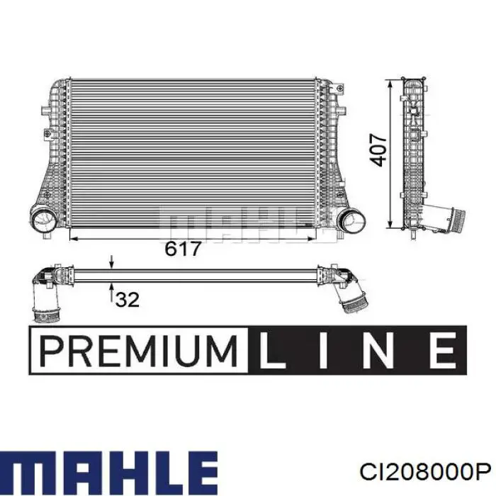 Радіатор интеркуллера CI208000P Mahle Original