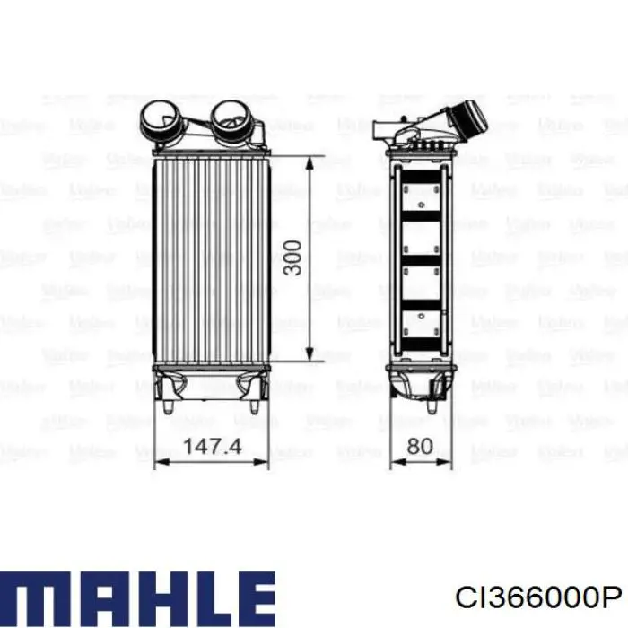 Радіатор інтеркулера Mahle Original CI366000P