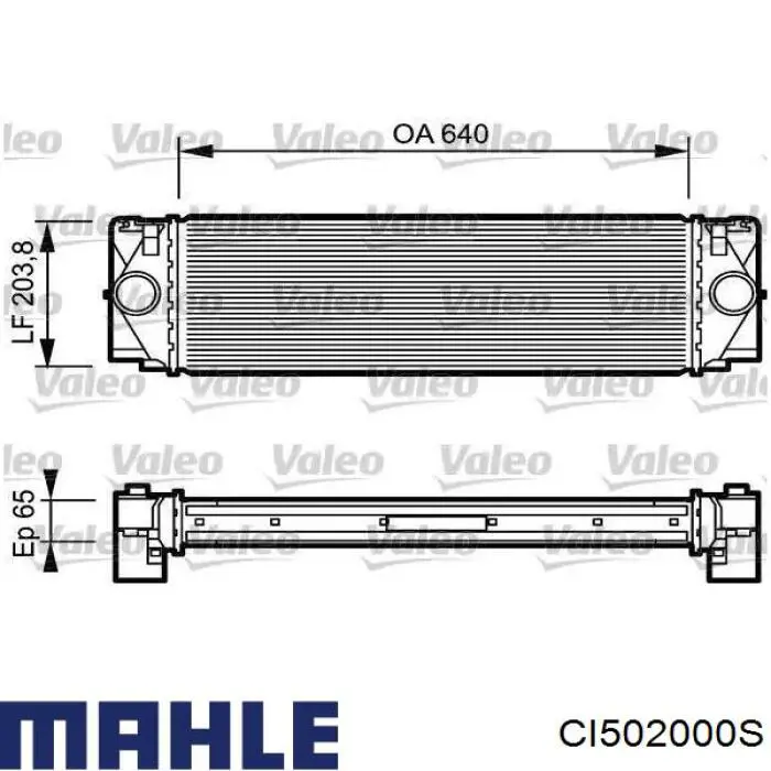 CI502000S Mahle Original Охолоджувач наддувочного повітря