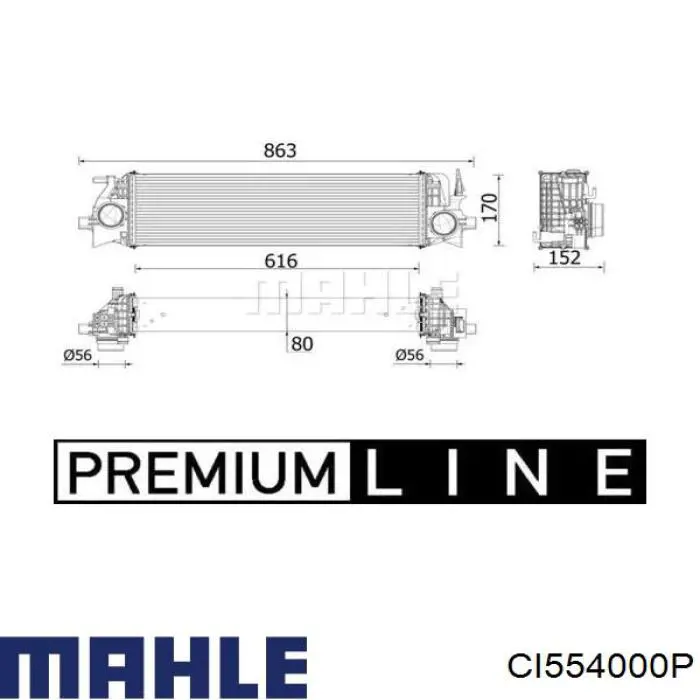 Купити CI554000P Mahle Original Радіатор интеркуллера