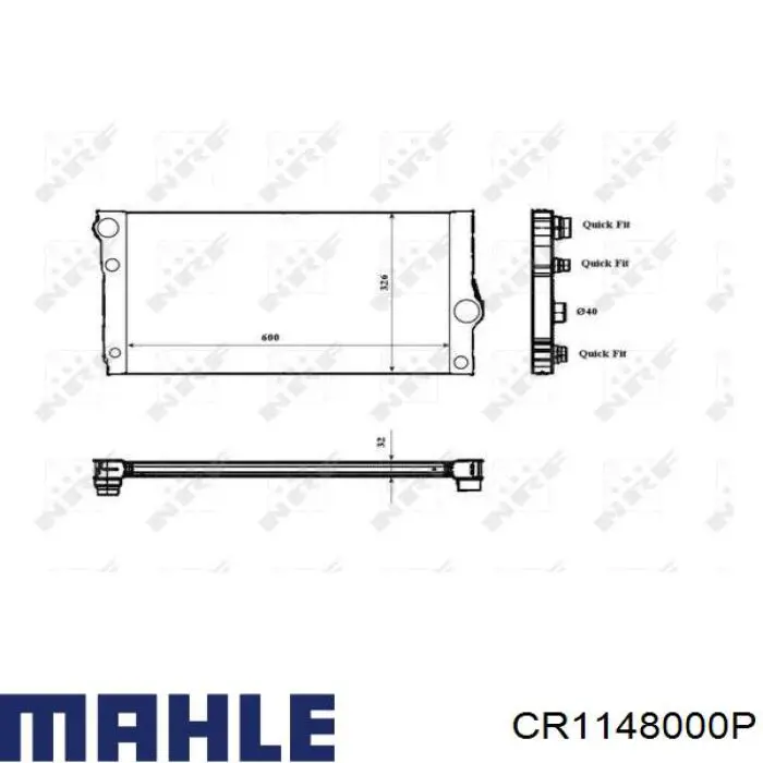 CR1148000P Mahle Original радіатор охолодження двигуна