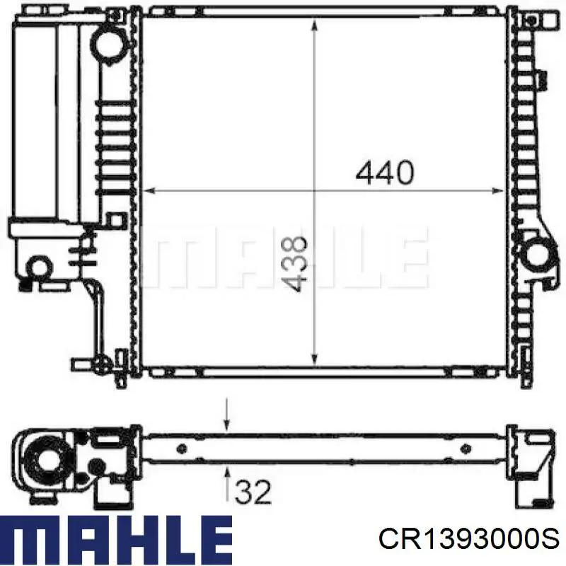 CR1393000S Mahle Original Радіатор охолодження двигуна