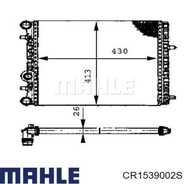 Радіатор основний Mahle Original CR1539002S ціна, від 92.88 USD
