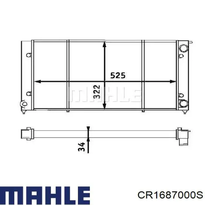 Радіатор охолодження двигуна CR1687000S Mahle Original