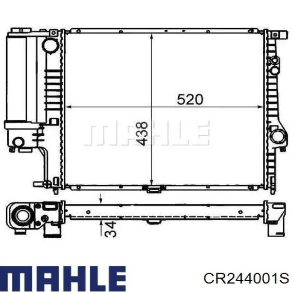 Радіатор охолодження двигуна CR244001S Mahle Original