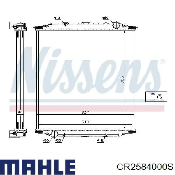 CR2584000S Mahle Original Радіатор охолодження двигуна