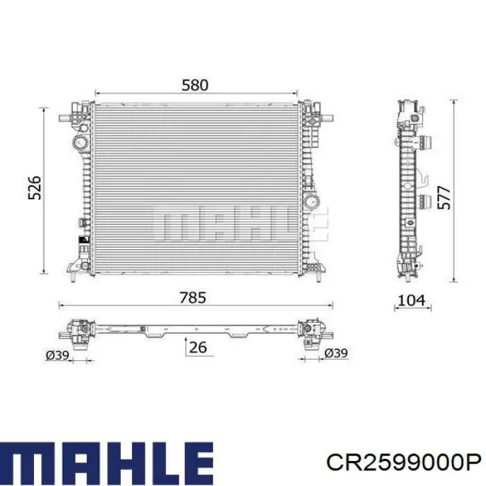 50532232 Fiat/Alfa/Lancia Радіатор охолодження двигуна