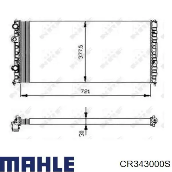 Радіатор охолодження двигуна CR343000S Mahle Original