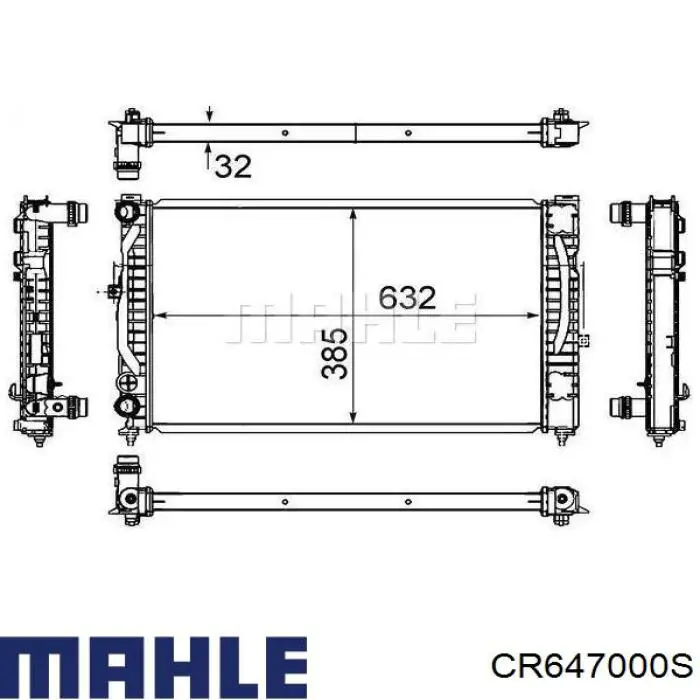 Радіатор охолодження двигуна CR647000S Mahle Original