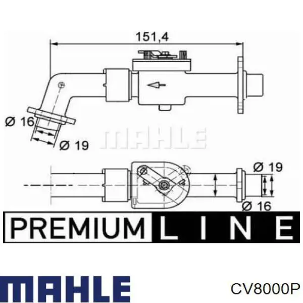 CV8000P Mahle Original кран пічки (обігрівача)