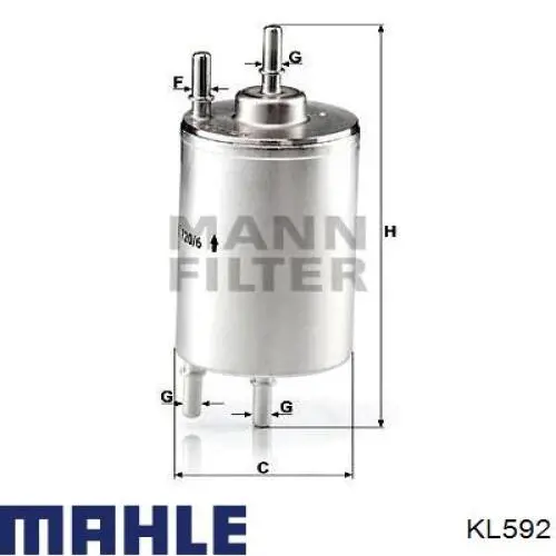 Купити KL592 Mahle Original Фільтр-відстійник палива грубої очистки