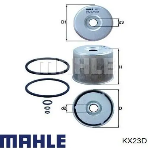 Фільтр тонкого очищення палива Mahle Original KX23D ціна, від 4.51 USD