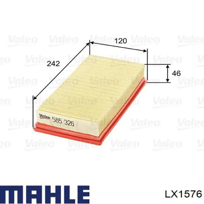 Елемент повітряного фільтра Mahle Original LX1576 ціна, від 5.83 USD