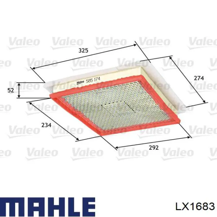Купити LX1683 Mahle Original Автомобільний фільтр повітря