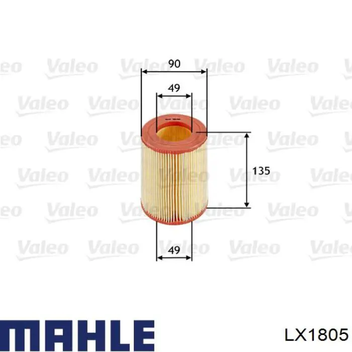 Елемент повітряного фільтра Mahle Original LX1805 ціна, від 7.95 USD