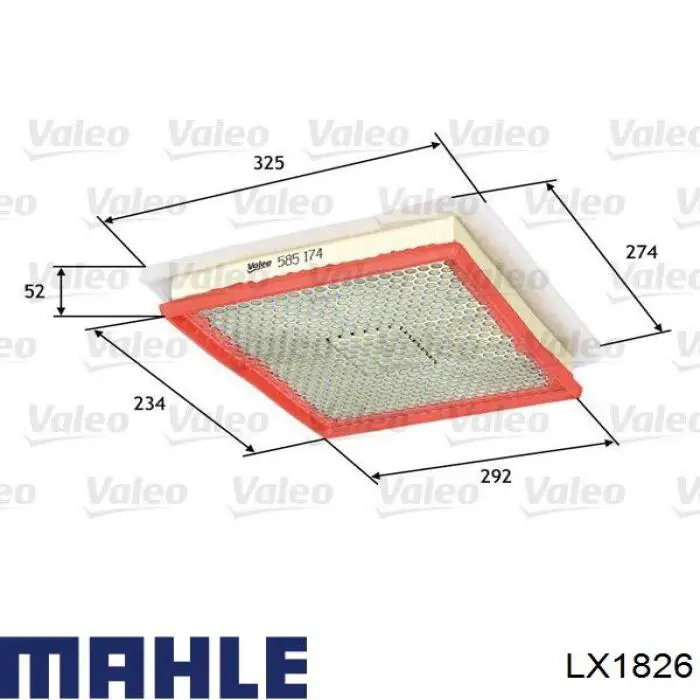 Купити LX1826 Mahle Original Автомобільний фільтр повітря