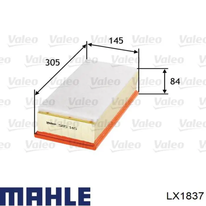 LX1837 Mahle Original Повітряний фільтр двигуна