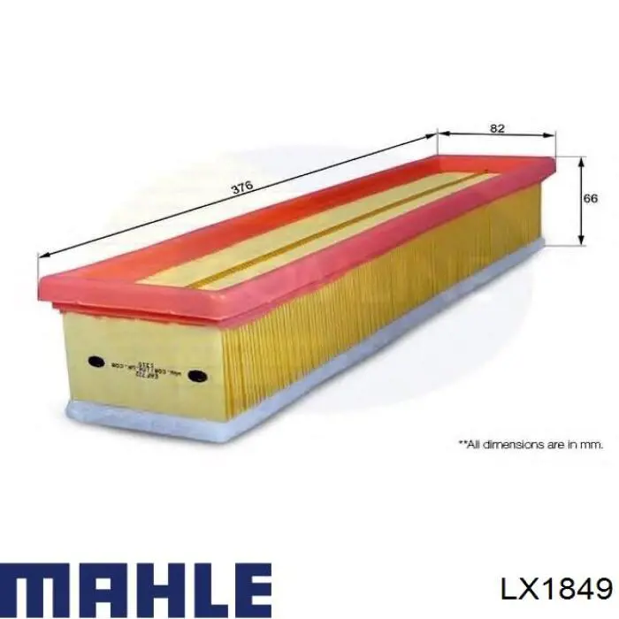 Повітряний фільтр LX1849 Mahle Original