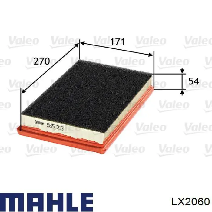 Повітряний фільтр LX2060 Mahle Original
